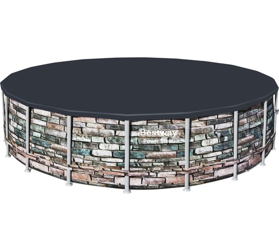 Каркасный бассейн Bestway Камень 610x132см, 9463л/ч, попл.-дозатор 56883 BW
