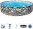 Каркасный бассейн Bestway Камень 610x132см, 9463л/ч, попл.-дозатор 56883 BW 1