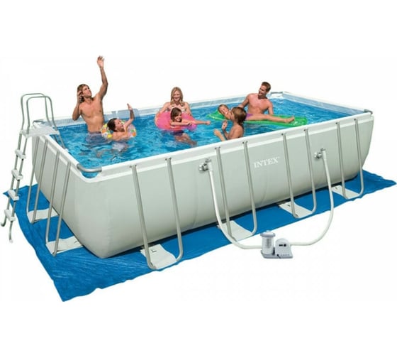 Каркасный прямоугольный бассейн Bestway 549х274х122 см, 14812 л, 5678 л/ч 56465 BW 008927