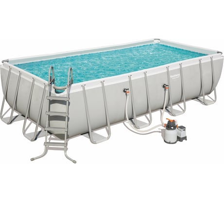 Каркасный прямоугольный бассейн Bestway 549х274х122 см, 14812 л, песочный фильтр-насос 5678 л/ч 56466 BW 008928