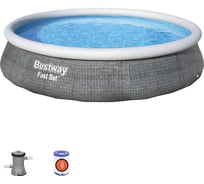 Бассейн с надувным бортом Bestway 396х84 см, 7340 л, 2006 л/ч 57376 BW 006187