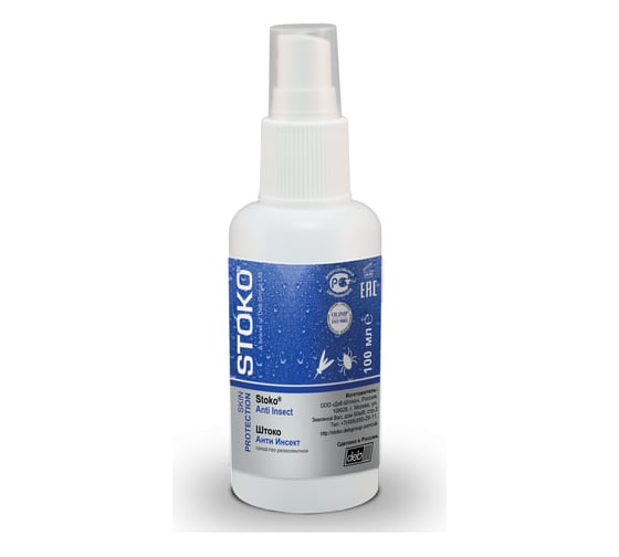 Защитный спрей для кожи от укусов всех видов кровососущих насекомых STOKO ANTI INSECT 100 мл 34282 605154 1