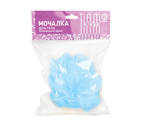 Мочалка для тела TIAMO Шар Макси Original нейлон, 42 г, ассорти 604624