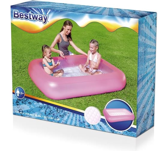 Детский прямоугольный бассейн Bestway 165х104х25 см, 102 л 51115 BW 010131