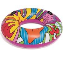 Надувной круг для плавания с ручками Bestway Поп-арт 91 см, от 12 лет 36125 BW 006103