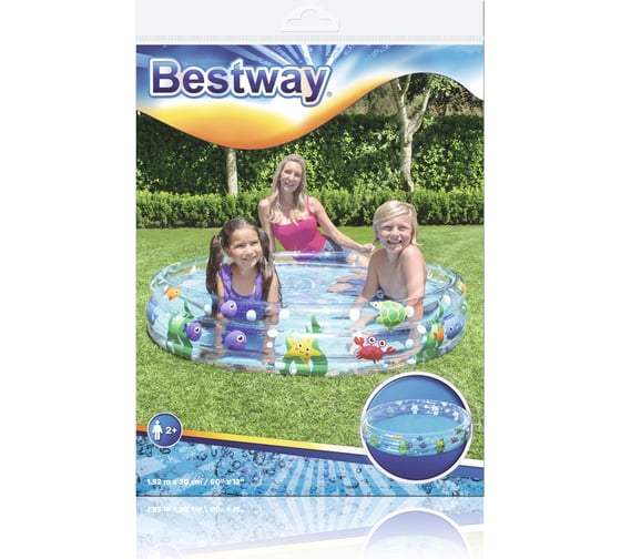 Круглый детский бассейн Подводный мир Bestway, 152х30 см, 282 л 51004 BW 014954