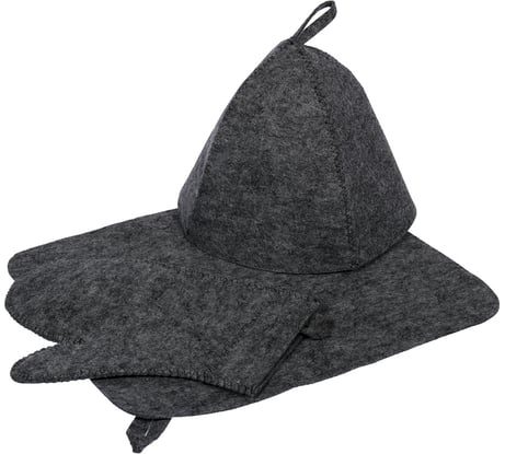 Набор из трех предметов Hot Pot шапка, коврик, рукавица, серый 41184