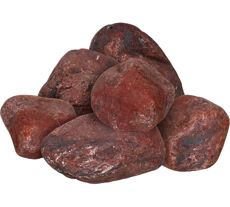 Камень Банные Штучки Яшма сургучная, обвалованный, средняя фракция 70-140 мм, в коробке 10 кг 33723