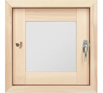 Форточка в парную Банные Штучки, стеклопакет, 0.4x0.4 м, открытие наружу, с затвором, петлями, липа 32550