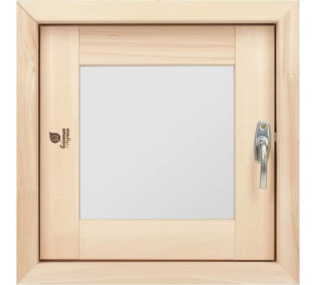 Форточка в парную Банные Штучки, стеклопакет, 0.4x0.4 м, открытие наружу, с затвором, петлями, липа 32550