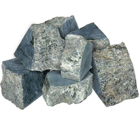 Камень Банные Штучки Нефрит, колото-пиленный, средняя фракция 70-140 мм, в коробке 10 кг 33720