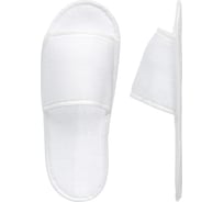 Одноразовые тапочки ООО Комус эконом, махра, спанбонд, открытый мыс, махра 180 г/кв.м, изодом 5 мм, 100 пар 874953