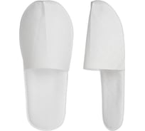 Одноразовые тапочки ООО Комус спанбонд 80, паттерн белые, подошва 3 мм, flow-pack, 100 шт./уп 1872086