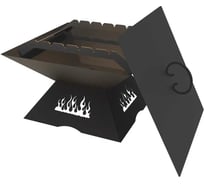 Дачный костровой очаг с плоской крышкой и подставкой под шампура FIRE-HOUSE Oc1-500дачный