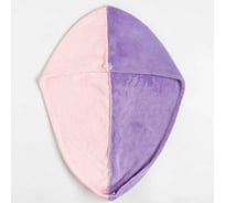 Чалма для сушки волос Этель "Двухцветное" розовый/фиолетовый, 65х25 см, 100% п/э 6897203