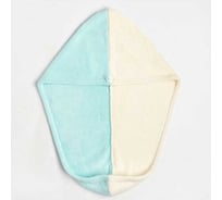 Чалма для сушки волос Этель "Двухцветное" голубой/молочный, 65x25 см, 100% п/э 6897205