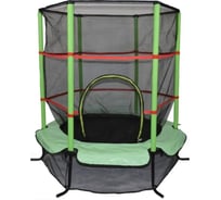 Детский каркасный батут для дома и улицы Капризун 140 см, с защитной сеткой, зеленый 404586