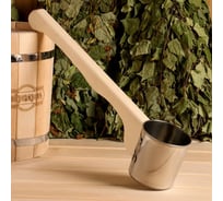 Ковш для бани Добропаровъ, из нержавеющей стали, 0.5л, 42 см, с ручкой, 3399634