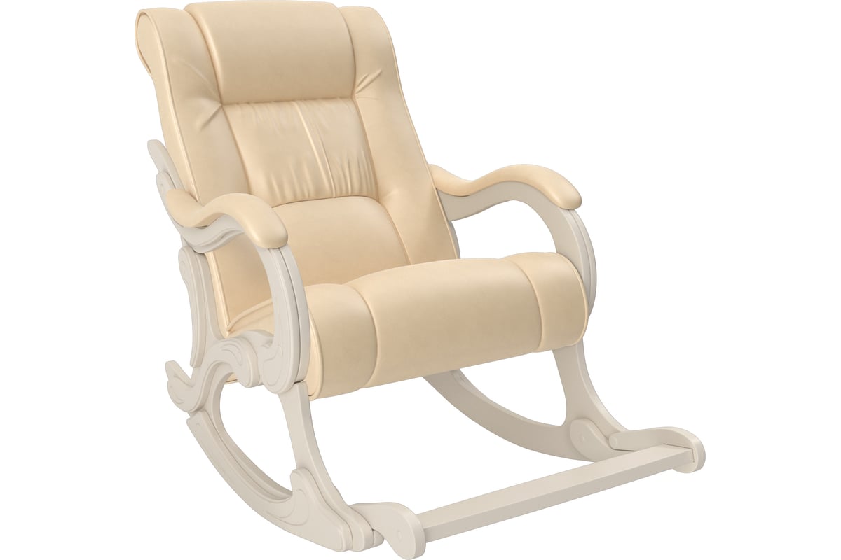 Кресло-качалка Комфорт Модель 77, дуб шампань, кожзам Polaris Beige ...