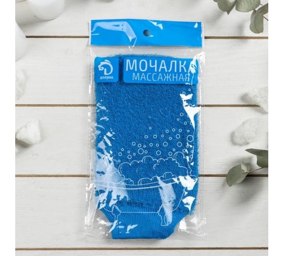 Массажная мочалка-варежка Доляна жесткая, однотонная, микс 734745