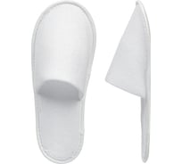 Одноразовые тапочки ООО Комус стандарт, махра спанбонд, закрытый мыс, махра 180 г/м, эва 3 мм, 100 пар/уп. 1793169