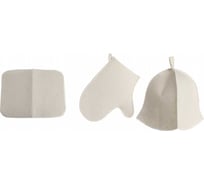 Набор для бани Бацькина баня Classic white 3 предмета 13301
