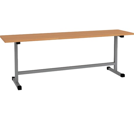 Скамья ОФИСМАГ 1200x300x420 мм, каркас металлический, серый, сиденье ЛДСП, бук 531373