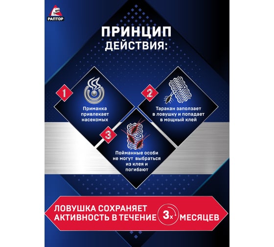 Клеевая ловушка для тараканов РАПТОР 100803