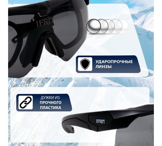 Тактические очки Ifrit "Strategy GunStorm" оправа поликарбонат, черный ОСТ-601 4680232391822