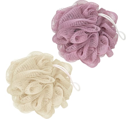 Мочалка-бант для душа Банные Штучки "Гигант", d-15 см, 80 г, soft, 2 цвета (жемчужный, пудровый), для бани и сауны 33419