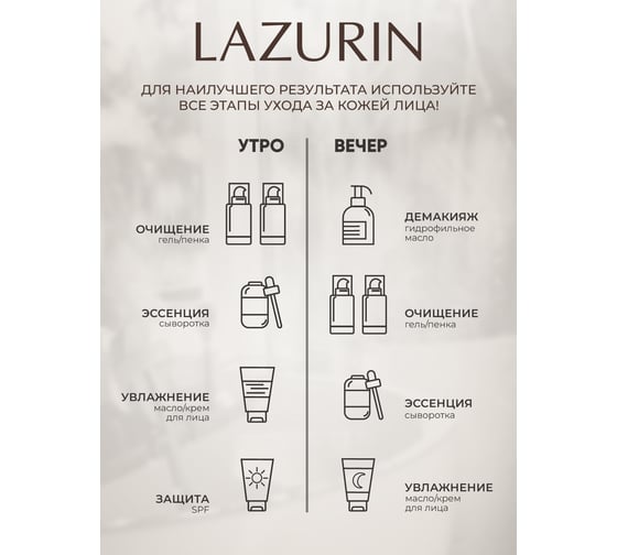 Масло для бровей и ресниц LAZURIN питание и уход Wh4