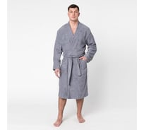Халат махровый мужской Экономь и Я размер 52-54, серый, 340 г/м2, 100% хлопок, с AIRO 4224550