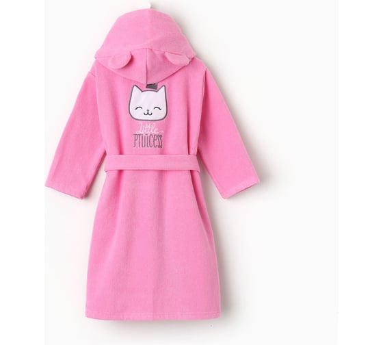 Детский махровый халат Этель Little princess р. 34/122-128 см, розовый 4846014