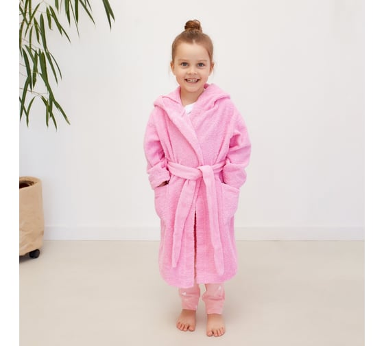 Детский махровый халат Этель Little princess р. 34/122-128 см, розовый 4846014