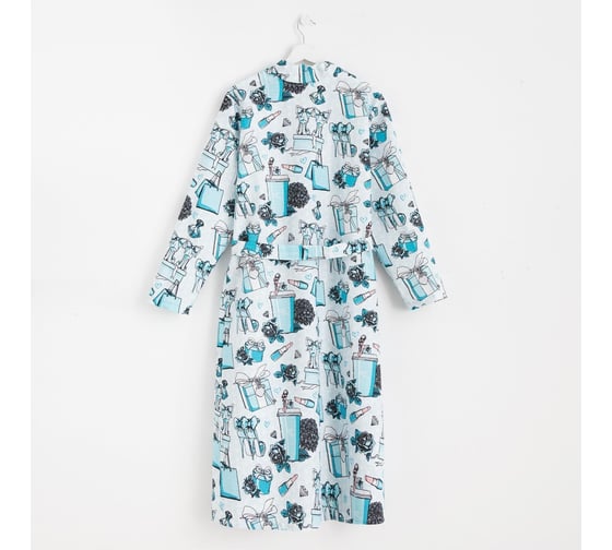 Женский удлиненный халат Этель Mint mood р.42-44 вафля, плотность 200г/м2, 100% хлопок 5928235