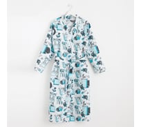 Женский удлиненный халат Этель Mint mood р.46-48, вафля, плотность 200г/м2, 100% хлопок 5928236
