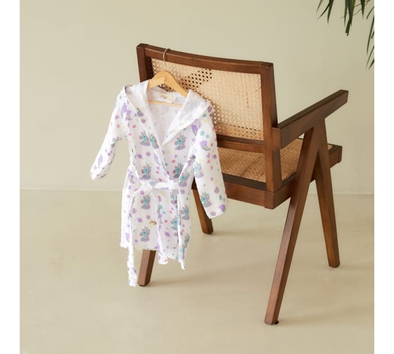 Детский муслиновый халат LoveLife Единороги 4 года, рост 104-110 см, 100% хлопок, 235 г/м2 7577534