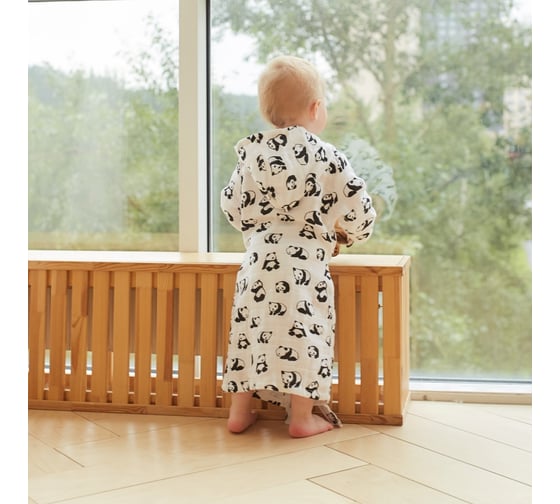 Детский муслиновый халат LoveLife Панды 4 года, рост 104-110 см, 100% хлопок, 235 г/м2 7577524