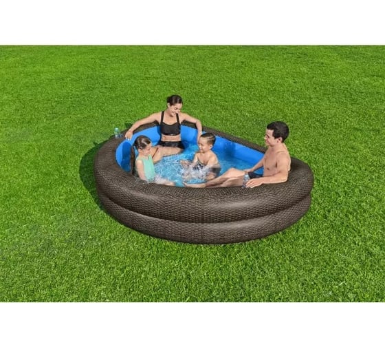 Детский надувной бассейн BestWay TruPrint Wicker 231x178x53см, 575л, от 6 лет 54426 BW