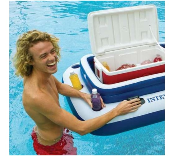 Плавающий холодильник Intex 122х97см River Runs с подстаканниками 58821