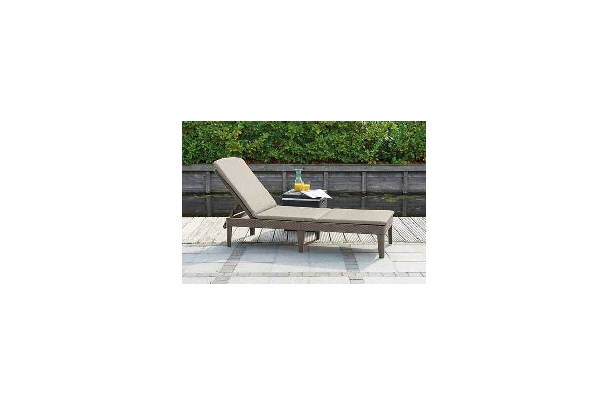 Шезлонг KETER Jaipur Sun lounger (with cushion) капучино 255884