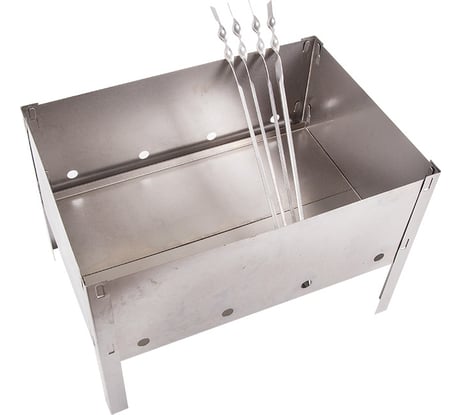 Сборный мангал со складным дном СОКОЛ в пленке, с шампурами 62-0002