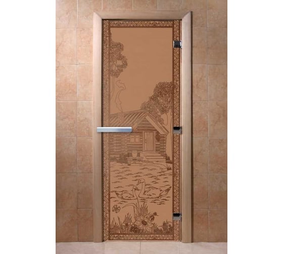 Дверь DoorWood "Банька в лесу" (Бронза матовая) 170x70 DW01734 1