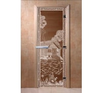 Дверь DoorWood "Банька в лесу" (бронза) 190x70 DW00918