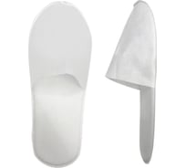 Тапочки одноразовые ООО Комус спанбонд, 60 г/кв.м, белые, подошва 5мм, flow-pack, 100шт/уп 1967034