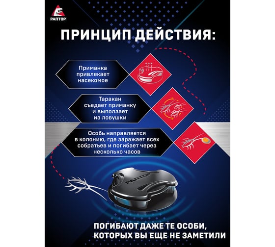 Ловушка от тараканов РАПТОР 6 шт. 10354 Ac0857