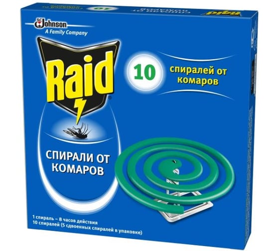 Спирали от комаров RAID 10 шт 12893 1