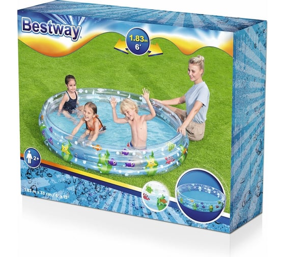 Детский круглый бассейн Bestway Подводный мир, 183х33 см, 480 л 51005 BW 015065