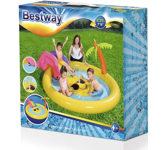 Детский игровой бассейн с принадлежностями Bestway Солнышко, 237х201х104 см, 225 л, от 2 лет 53071 BW 004857