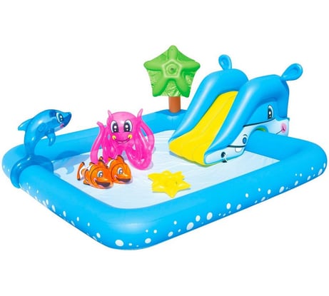 Игровой бассейн с брызгалкой и принадлежностями для игр Bestway Аквариум, 239х206х86 см, 308 л, 53052 BW 004858